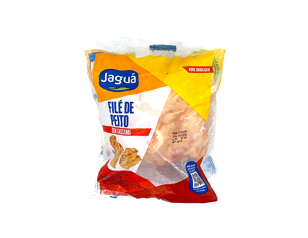 FILÉ DE PEITO DE FRANGO CONGELADO SEM OSSO SEM PELE SEM SASSAMI JAGUÁ (CX 20 KG)